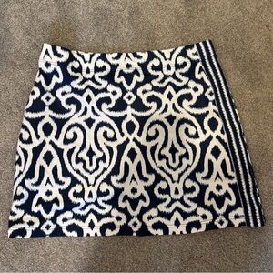 Gretchen Scott Navy and White Ikat Skirt